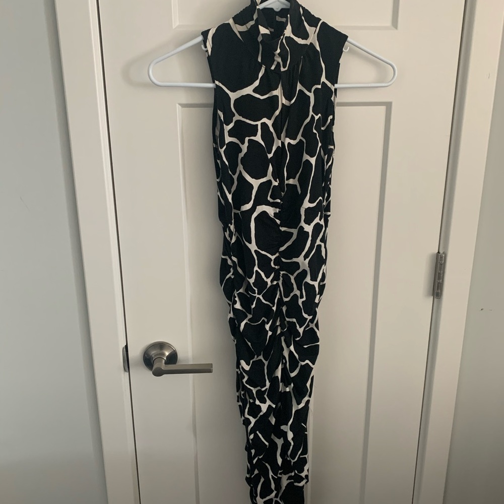 Animal Print B&W High Neck Dress (Caché brand)